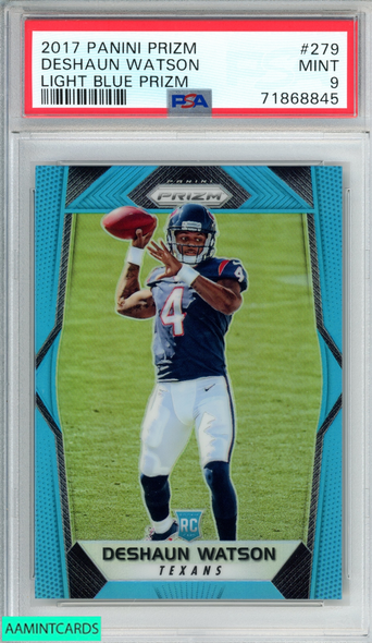2017 PANINI PRIZM DESHAUN WATSON #279 LIGHT BLUE ROOKIE RC 199 OF 199 PSA 9 MINT 71868845